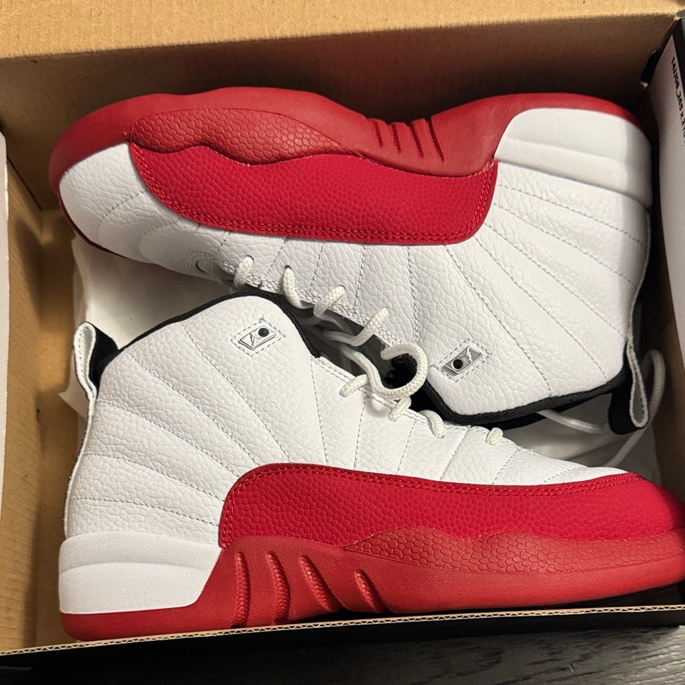 Jordan Kids White and Red Sneakers